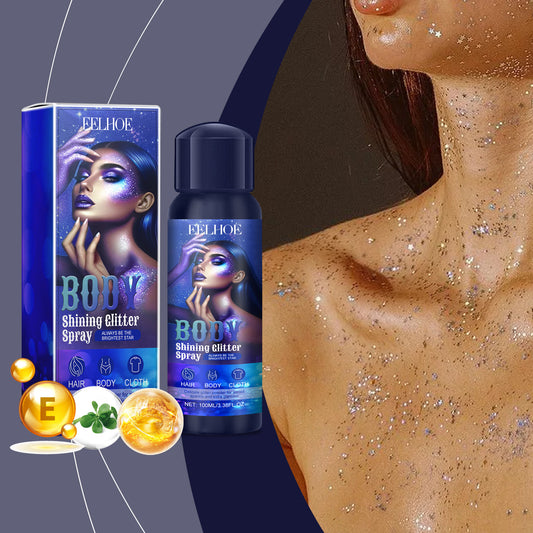 Eelhoe Highlighter Glitter Spray Glitter Spray Highlighter Spray Natural Stereoscopic Long Lasting Glitter - My Store